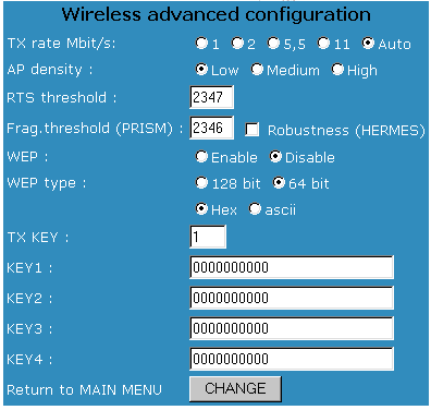 MAC address wlancard MAC adresa celého zařízení je dána MAC WLAN karty. userdef vlastni MAC adresa, může být použita ke kamuflování výrobce při použití wireless snifferu.