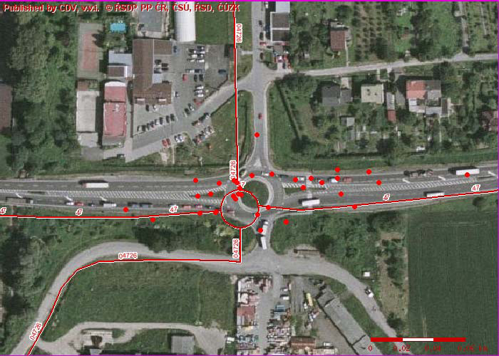 3 ANALÝZA VÝSKYTU NEHOD NA OKRUŽNÍ KŘIŽOVATCE Na průtahu silnice I/47 jsou v Hranicích na Moravě umístěny ještě další dvě okružní křižovatky.