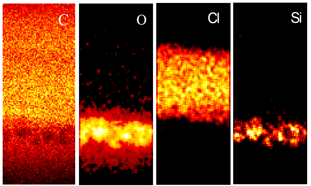 ELEMENTAL ESCA MAPS USING C 1S, O 1S,