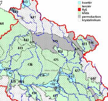 Obr.. 8: Hydrogeologické rajóny Terén areálu je rovinný, leží v nadmoské výšce 23