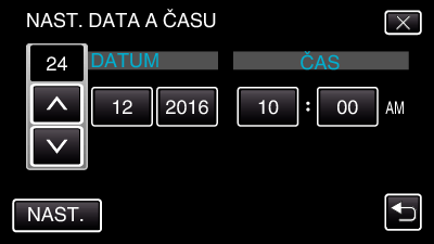 Začínáme Nastavení hodin Když zapnete tento přístroj poprvé nebo po delší době nepoužívání, zobrazí se NASTAV DATUM/ČAS!