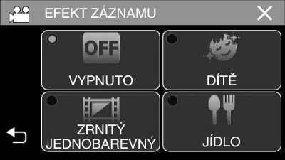 Záznam Pořizování snímků miminka (DÍTĚ) Zachycuje měkký a jemný obraz zjasněním tónu pleti za současného zachování růžového odstínu, čímž se zvýrazní efekt zkrášlení pleti a rovněž jí vyhladí vzhled