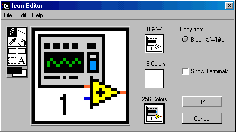 2 Obr.3-2-2 Okno editoru ikony obdélník prázdný vytvořeni prázdného obdélníku nebo při přidržení klávesy shift čtverce.