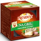 Président Camembert 60% natural 90 g Président Camembert 60% Président Camembert 60% Président Camembert chilli papričky 90 g zelený pepř 90 g 60% drcený kmín 90 g Président Gouda 48% - plátky