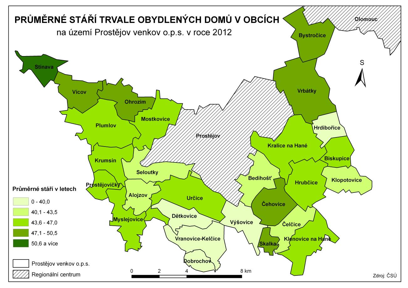 Obrázek 8: Průměrné stáří trvale obydlených domů v regionu MAS v roce 2012. Zdroj: ČSÚ, vlastní zpracování. Dopravní a technická infrastruktura Územím MAS prochází celkem 4 komunikace 2.