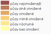 Obrázek 16: Vodní eroze potenciální ohroženost katastrů obcí Zdroj: www.geoportel. Vumop.cz (http://geoportal.vumop.cz/index.php?