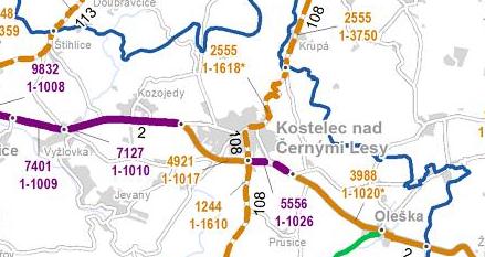 3. DOPRAVNÍ SITUACE A INTENZITY DOPRAVY DOPRAVNÍ SITUACE Silnice I/2 zahrnuje úsek Kutná Hora Praha. Kostelec nad Černými lesy je na silnici napojen prostřednictvím silnic II/108 (ul.