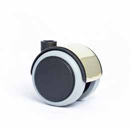 Kolečka 50 Castors 50 Möbelrollen 50 Az 50 TVRDÉ KOLEČKO BEZ BRZDY SE ZLATÝM PŘEVLEKEM HARD CASTOR WITHOUT BRAKE, GOLD COVER HARTE ROLLE OHNE BREMSE, GOLDBESCHICHTET 509 M8x16, M8x30, M10x20, A10x25,