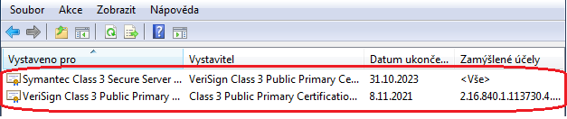 Instalaci certifikátů je možné provést buď přímo pomocí tlačítka Otevřít (v případě instalace přímo z našich stránek), případně poklepáním na certifikát, který jste si uložili (windows_intermediate.