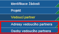 11. Záložky Datová oblast žádosti Zvýrazněné záložky se objeví