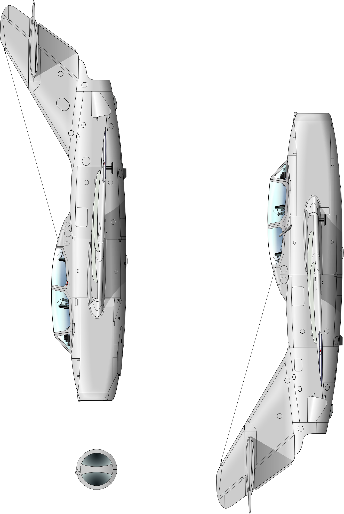 UTI MiG-15 STENCILING VARIANTS NOTICE: Black numbers - Czech version Red numbers - Russian version 1