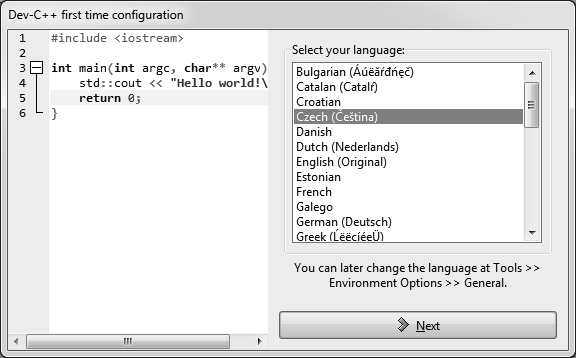 IDE integrované vývojové prostředí Na závěr se zobrazí dialog dle obrázku 1.8, který umožňuje přímé spuštění vývojového prostředí.