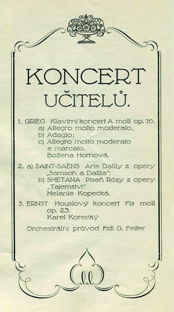 Karel Korecký (1893 Příbram 1973 Tábor) Houslista a uznávaný houslový pedagog Karel Korecký vystudoval tzv. Novou konzervatoř ve Vídni (školu, u jejíhož zrodu stál mj.