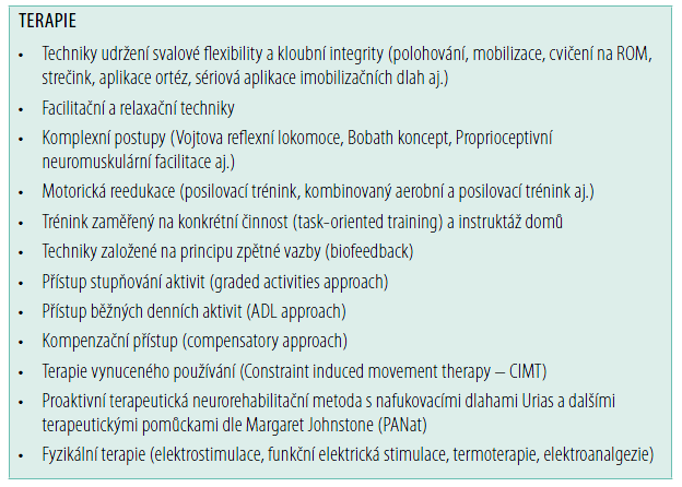 Obvyklé rehabilitační postupy Hoskovcová, Gál