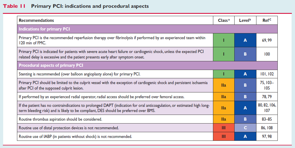 European guidelines for STEMI 2012