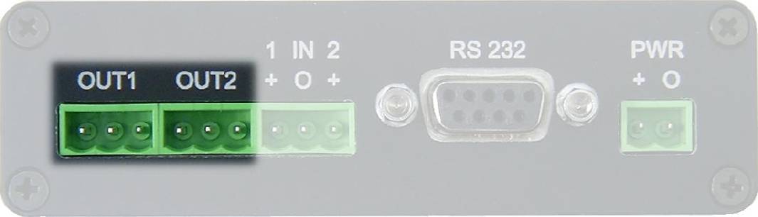 PT232/485 DVOUSTAVOVÉ VÝSTUPY Modul PT232/485 má dvě výstupní relé s přepínacím kontaktem.