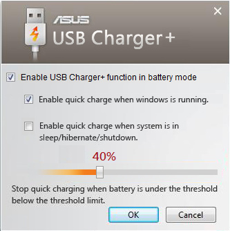 USB Nabíjení+ USB Nabíjení+ nabíjí USB zařízení slučitelné se specifikací Nabíjení baterií Verze 1.1 (BC1.1) při zapnutém i vypnutém notebooku.