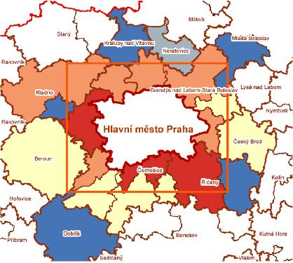 Vyhodnocení změn land-use s využitím dat Urban atlasu Změny land-use mezi roky 1989 a 2006 -zázemí Prahy Vnější suburbanizace km2 900 800 700 600 500 400