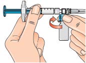 D) Natažení injekce 13 - V případě, že se píst přesunul zpět do původní polohy, zatlačte jej na začátek a udržujte v této pozici.