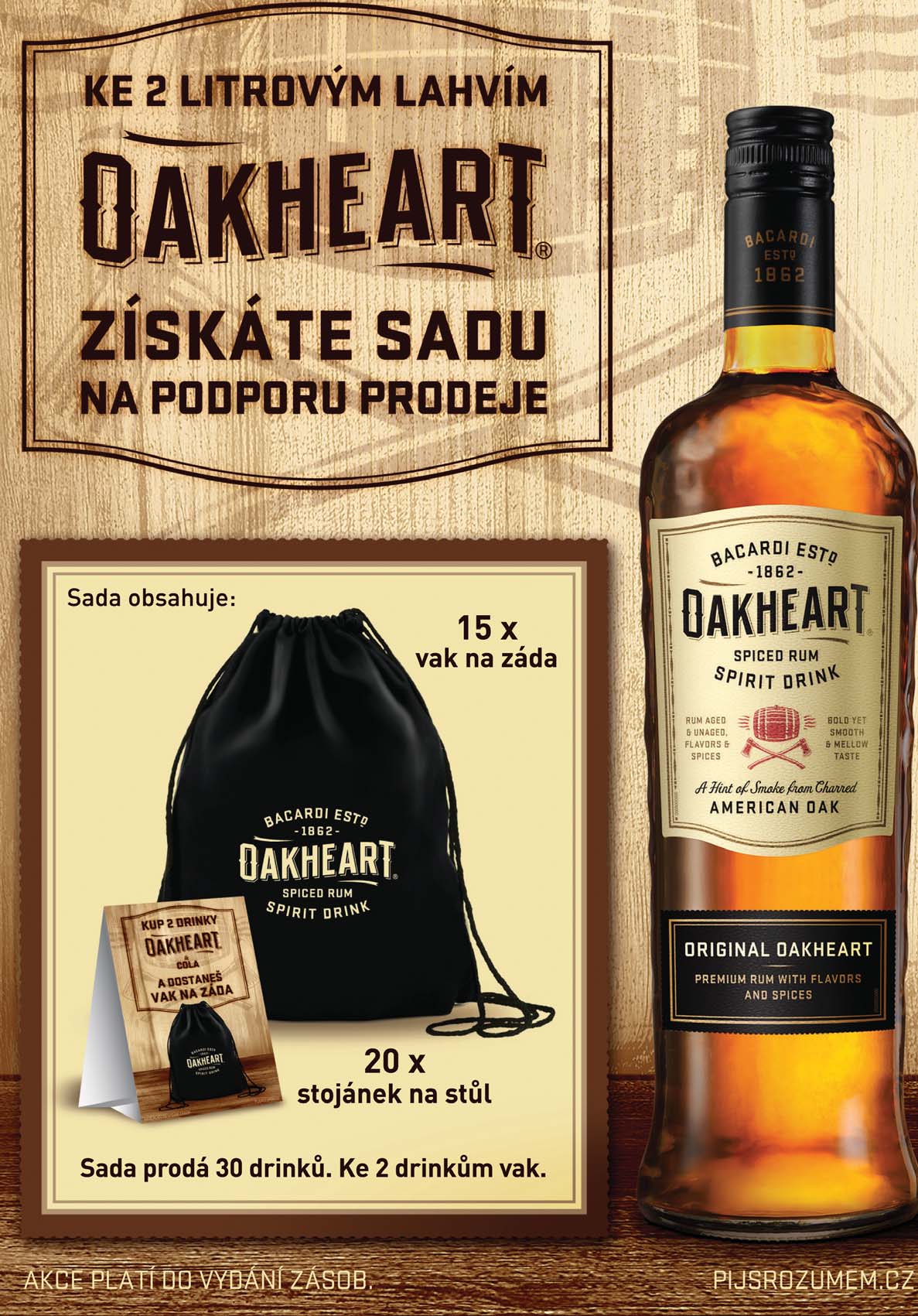 1012146 Bacardi OakHeart Spiced 35% 259,90 314,48 Kč s