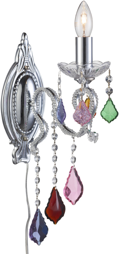 CANDY 104948 CANDY METAL/CRYSTAL BRILLIANT/GLASS chrom/wielobarwny, chrome/multicolor,