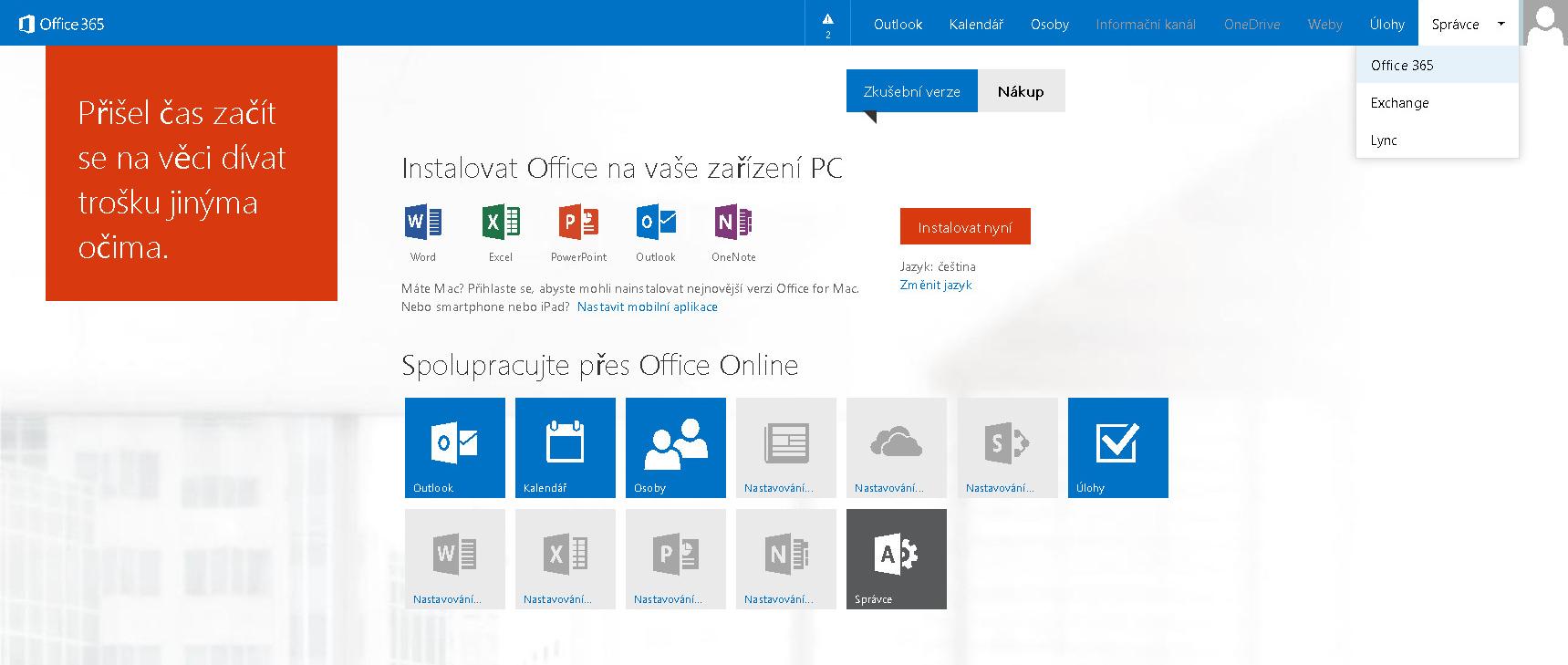 Založení účtu - Microsoft Office 365 2.