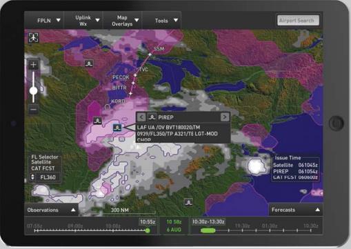 aplikace je určena pro zákazníky v sektoru ATR (Air Transport and Regional aviation) a BGA (Business and General Aviation) (17). Obrázek č. 10: Weather Information Service, Zdroj: Upraveno dle (16) 3.