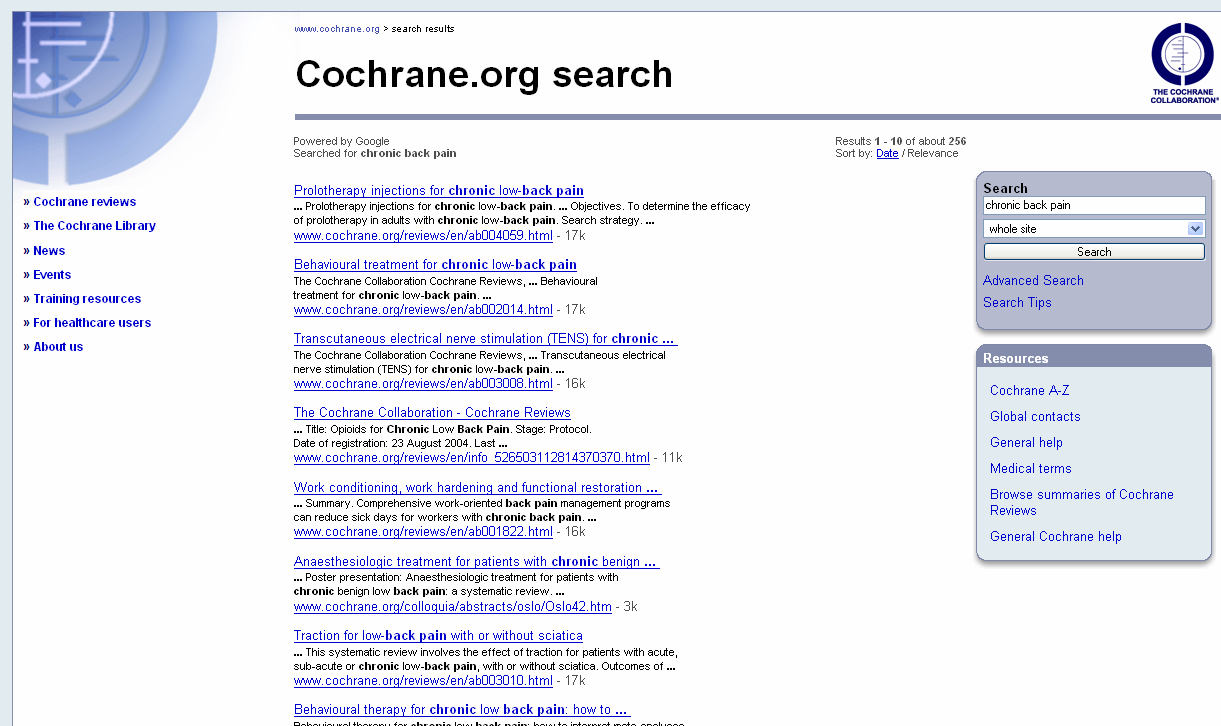 Hledání Cochrane