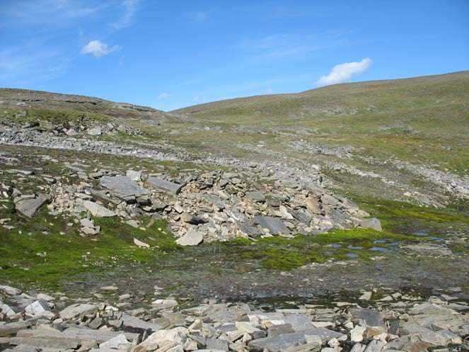 Příklad změny pokryvu reliéfu (kryoplanačních teras ) v čase a klimatu Slattatjakka Mt.