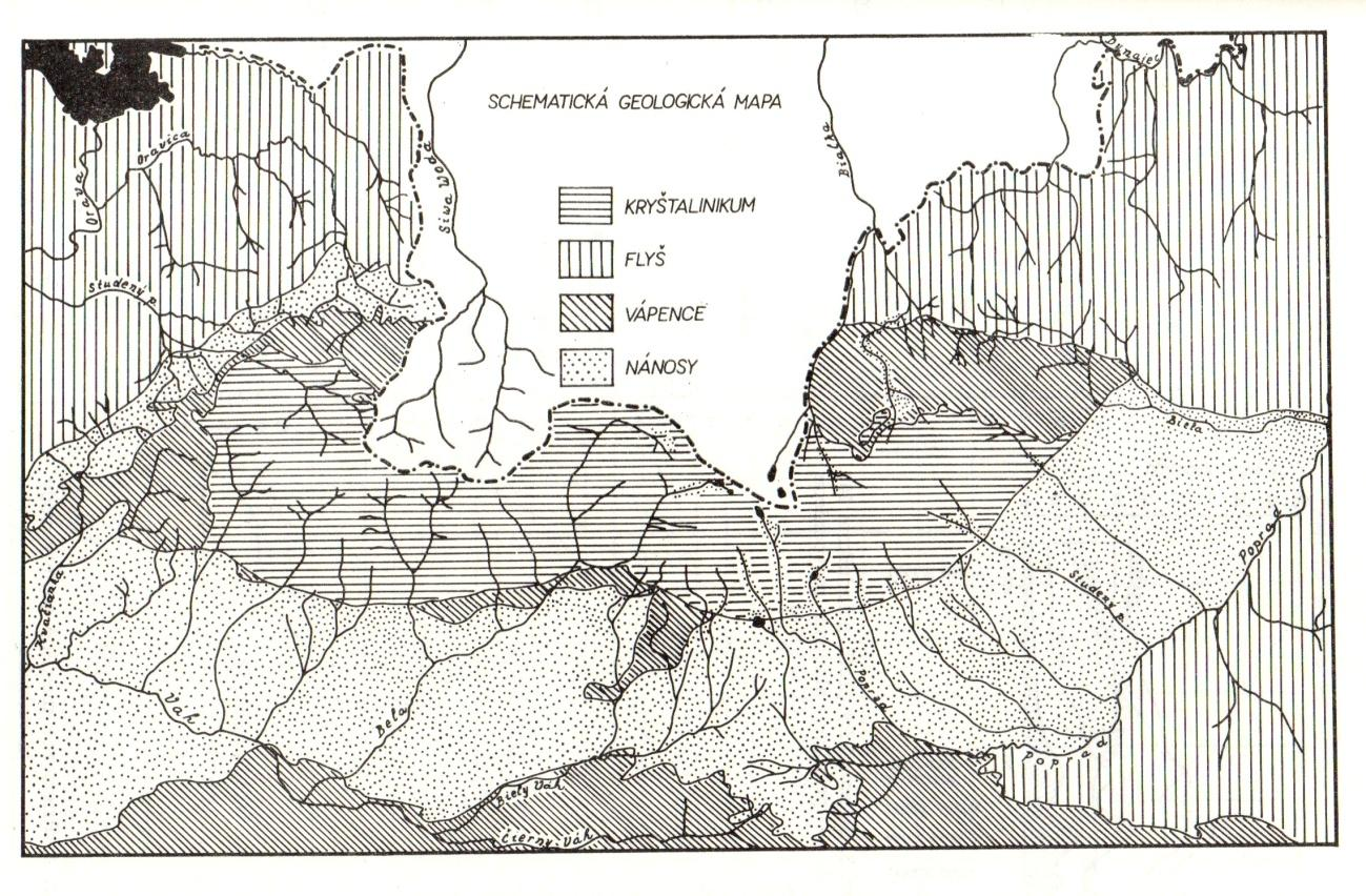 Obr. 7: Geologická mapa slovenské části Tater; (Pacl, 1973) 5.2 Plošné a časové rozložení odtoku Západních Tatrách odteče asi 30 40 l.s -1.