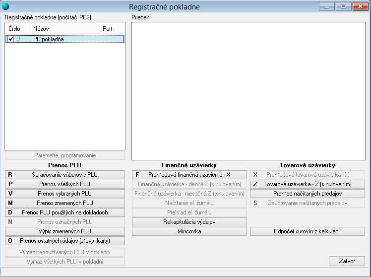 V programe cez menu Sklad PC pokladňa je možné zobraziť: - Cenník (PC pokladňa) - Výdajky (PC pokladňa) CENNÍK (PC POKLADŇA) Cenník pre PC pokladňu sa napĺňa v programe cez menu Sklad Registračné