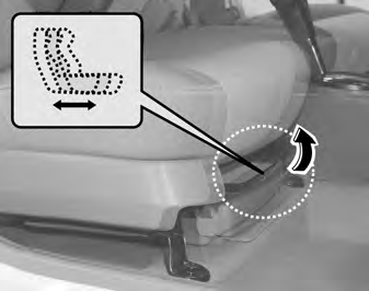 Poznávání Vašeho vozu SAA0 Nastavení sedadla spolucestujícího vpředu Nastavení polohy dopředu / dozadu Pro pohyb předního sedadla dopředu nebo dozadu:.