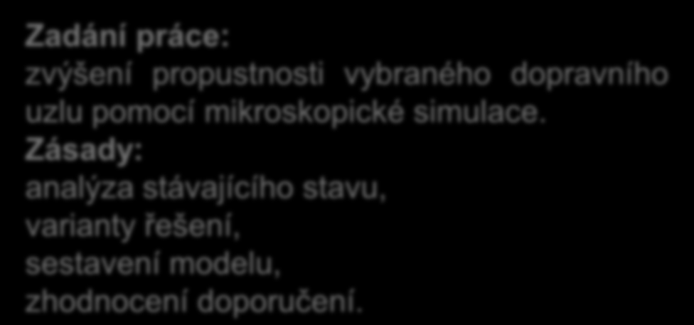 Křižovatka: Kamýcká x Suchdolská, Praha - Suchdol (Bakalářská práce, Daniel Braný) Zadání práce: zvýšení propustnosti vybraného