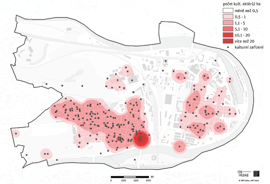 16 17 1. otázka Mapa č. 1 Koncentrace kulturních aktérů na území MČ Praha 7 Jaký je potenciál Prahy 7 pro zřízení Art DISTRICTU?