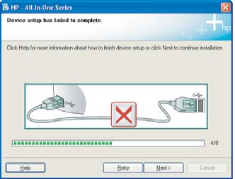 Sorun Giderme Odstraňování problémů Riešenie problémov Hibaelhárítás www.hp.com/support Sorun: (Yalnızca Windows) USB kablosunu bağlamanızı söyleyen uyarı ekranını görmediniz.