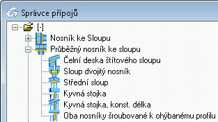 Příklad: Vložení rámového rohu s náběhem z plechu a s čelním plechem V kartě Základní panelu Rozšířené modelování klikněte na. V kategorii Nosník ke Sloupu vyberte.