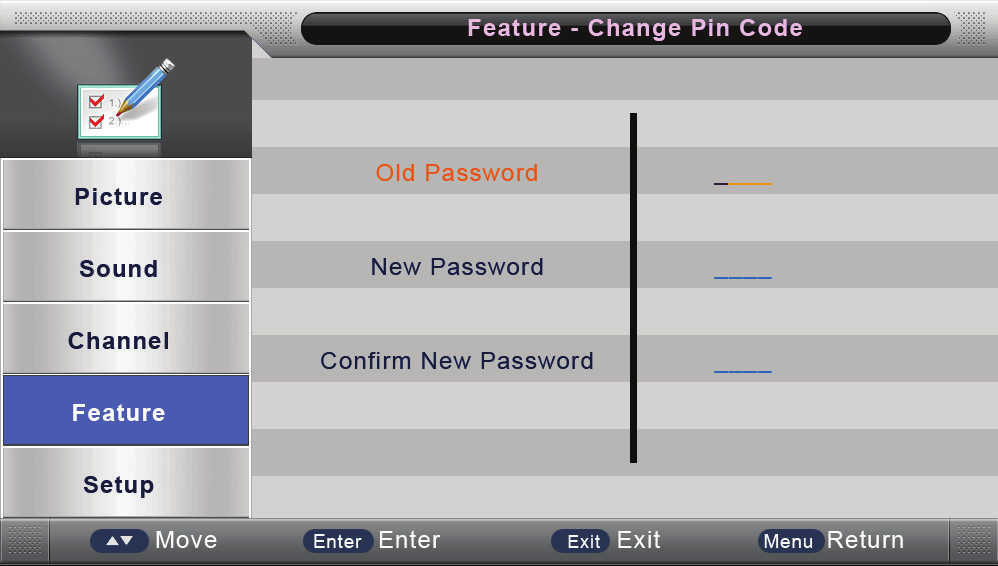 Keypad Lock (Zámek klávesnice) Tlačítky / vyberte položku Keypad Lock (Zámek klávesnice), poté tlačítky OK/ vstupte do menu. Tlačítky / vyberte On (Zapnuto) nebo Off (Vypnuto).