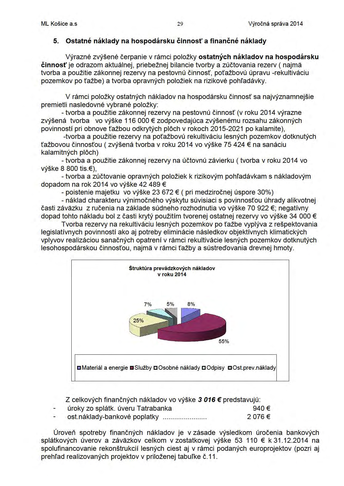 ML Košice a.s 29 Výročná správa 2014 5.