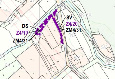 Z4/10, DS, 0,07 ha; Z4/20, SV, 0,03 ha Plochy v k.ú. Stanislavice nevyžadují zábor ZPF.