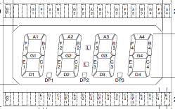 Zobrazovač LCD Segmentový LCD - vývody segmenty a BP back plain zadní společná elektroda Jednotlivé segmenty (někdy v lit.