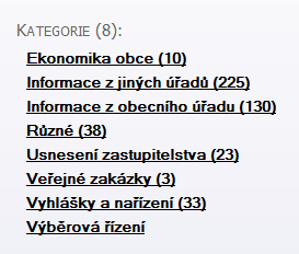 Zobrazení složek Jak je vidno na obrázku, složky obsahují počet dokumentů k nim vázaných s ohledem na přepínač / Při kliknuti na výše uvedený odkaz archivu se přepne příznak STATUS (záznamu v