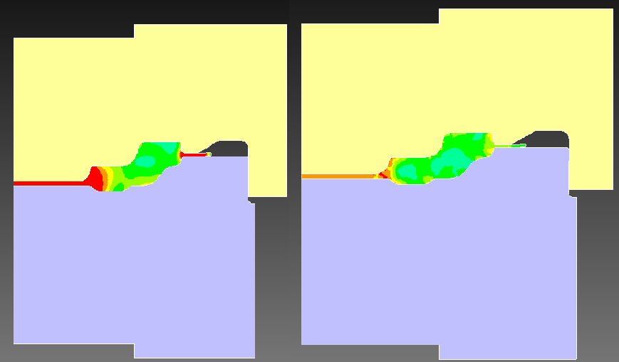 2D simulace odpovídá relativně simulaci ve 3 rozměrech.