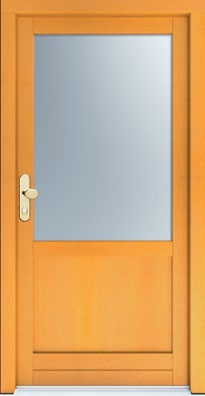VCHODOVÉ DVEŘE EASY VCHODOVÉ DVEŘE - DOPLŇKY Profil - třívrstvý lepený široký hranol - zaručuje tvarovou stálost 6 základních typů vchodových dveří levnější varianta vchodových dveří dveře vhodné do