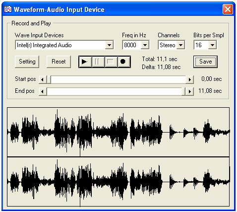 ASCII Data from Text File Waveform File Waveform Audio Input Device BK 2032 Time ASCII data z textového souboru Wave soubor s daty ze zvukové karty Přímý záznam dat ze zvukové karty Binární data ze