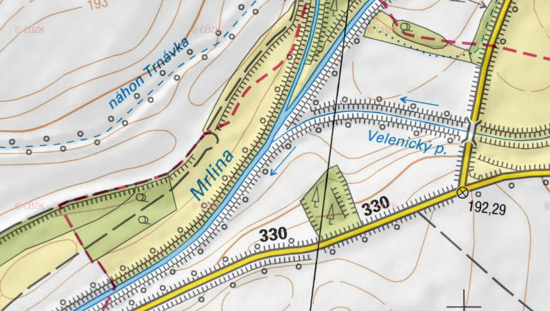 Příloha 2 Horní okrajová podmínka Horní okrajová podmínka byla umístěna do profilu cca ř. km 14.5 na horním okraji zástavby obce Křinec, kde bylo proudění soustředěno do ještě relativně úzkého pásu.