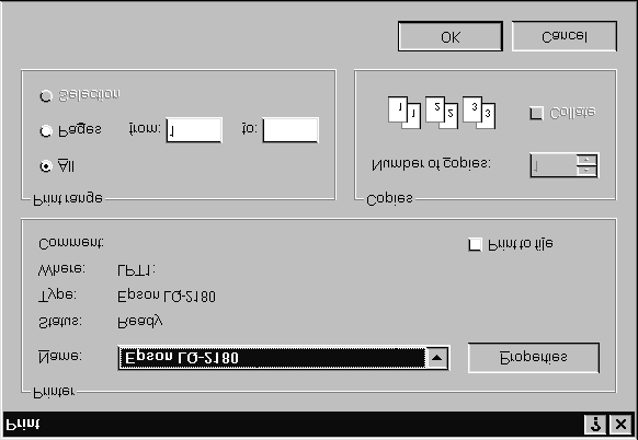 Přístup k ovladači z aplikací pro Windows Při přístupu k ovladači tiskárny z aplikace pro Windows NT 4.