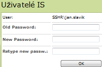 Pro změnu uživatele je nutné provést nové přihlášení do IS.