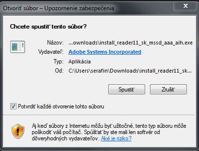 Pokyny pre IT administrátora Maturity online offline aj online forma Strana 16 / 24 3.4 INŠTALÁCIA ACROBAT READER Pre funkčnosť testového prostredia je potrebný Adobe Acrobat Reader. 1. Aktuálnu verziu nájdete na stránke: https://get.