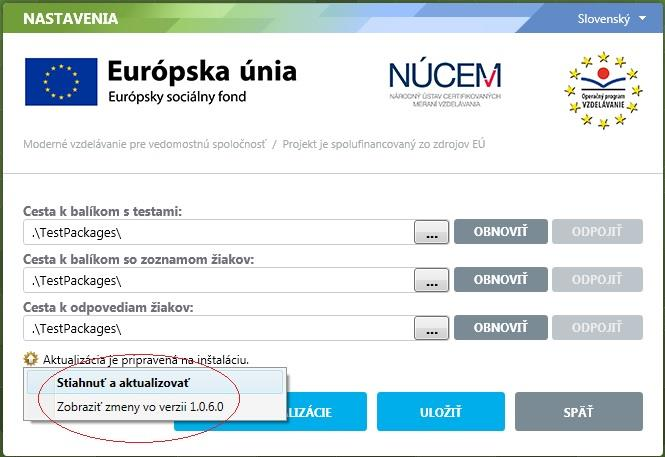 Pokyny pre IT administrátora Maturity online offline aj online forma Strana 9 / 24 2. Následne zvoľte Zistiť aktualizácie. 3.