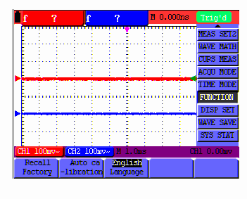 6-Using the Oscilloscope 6.6 Obnovení továrního nastavení Pokud si přejete resetovat Osciloskop zpět do továrního nastavení, proveďte následující kroky: 1.